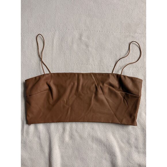 TIC TOC Tops - TIC TOC Brown Faux Leather Tube Top